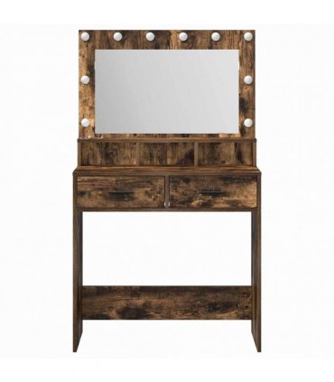 vidaXL Dressing Table Smoked Oak 79 x 41 x 135 cm Engineered Wood