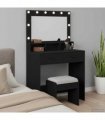 vidaXL Dressing Table Black Oak 79 x 41 x 135 cm Engineered Wood