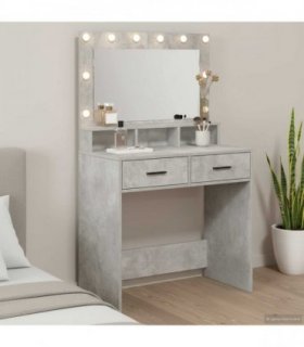 vidaXL Dressing Table Concrete Grey 79 x 41 x 135 cm Engineered Wood
