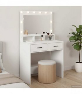vidaXL Dressing Table White 79 x 41 x 135 cm Engineered Wood