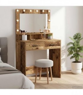 vidaXL Dressing Table Old Wood 79 x 41 x 135 cm Engineered Wood