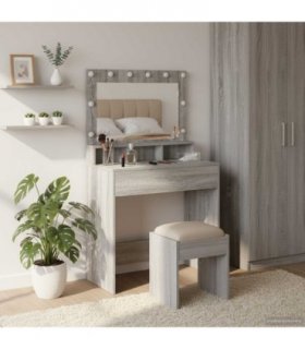 vidaXL Dressing Table Grey Sonoma 75.5 x 41 x 135 cm Engineered Wood