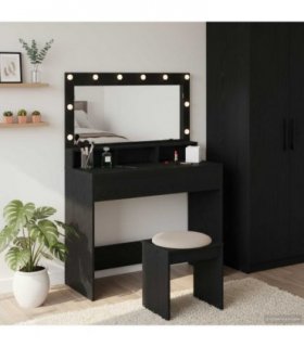 vidaXL Dressing Table Black Oak 100 x 41 x 135 cm Engineered Wood