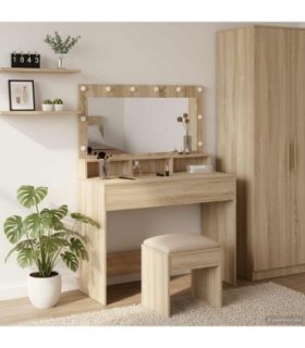 vidaXL Dressing Table Sonoma Oak 100 x 41 x 135 cm Engineered Wood