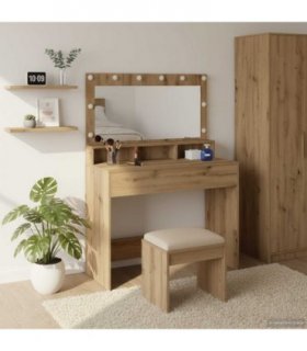 vidaXL Dressing Table Artisan Oak 100 x 41 x 135 cm Engineered Wood