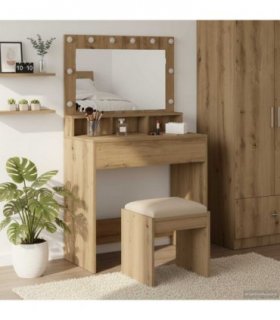 vidaXL Dressing Table Artisan Oak 75.5 x 41 x 135 cm Engineered Wood — Size: 79 x 41 x 135 cm