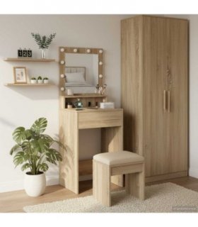 vidaXL Dressing Table Sonoma Oak 50 x 41 x 135 cm Engineered Wood — V0672061342