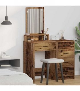 vidaXL Dressing Table Old Wood 50 x 41 x 140 cm Engineered Wood