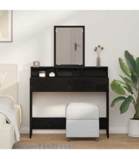 vidaXL Dressing Table Black Oak 100 x 41 x 140 cm Engineered Wood