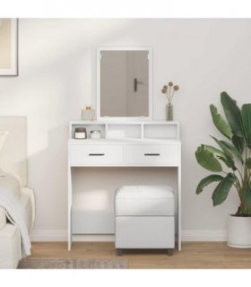 vidaXL Dressing Table White 79 x 41 x 140 cm Engineered Wood