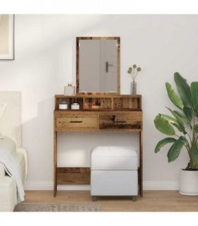 vidaXL Dressing Table Old Wood 79 x 41 x 140 cm Engineered Wood