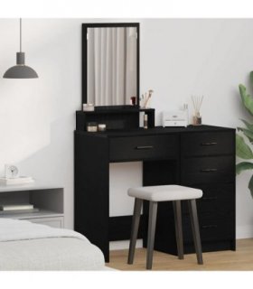 vidaXL Dressing Table Black Oak 50 x 41 x 140 cm Engineered Wood
