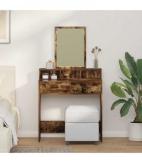 vidaXL Dressing Table Smoked Oak 79 x 41 x 140 cm Engineered Wood
