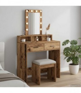 vidaXL Dressing Table Brown 79 x 41 x 140 cm Engineered wood — Colour: Old wood