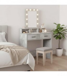 vidaXL Dressing Table Grey 79 x 41 x 140 cm Engineered Wood — Colour: Concrete grey