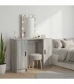 vidaXL Dressing Table with Door Grey 102 x 33 x 135 cm Engineered Wood — Colour: Grey sonoma