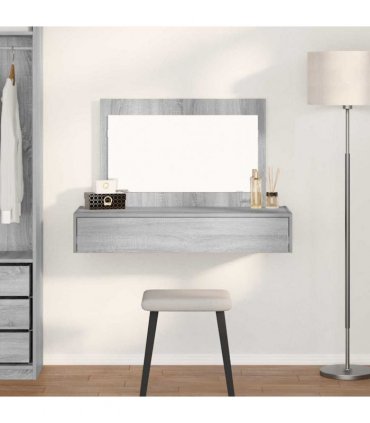 vidaXL Dressing Table Grey 100 x 40 x 70 cm Engineered Wood — Colour: Grey sonoma, Model: without led
