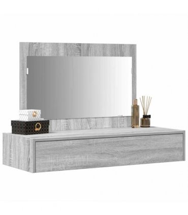vidaXL Dressing Table Grey 100 x 40 x 70 cm Engineered Wood — Colour: Grey sonoma, Model: without led