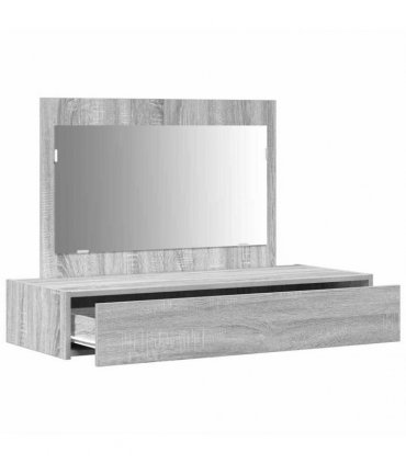 vidaXL Dressing Table Grey 100 x 40 x 70 cm Engineered Wood — Colour: Grey sonoma, Model: without led