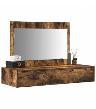 vidaXL Dressing Table Brown 100 x 40 x 70 cm Engineered Wood — Colour: Smoked oak, Model: without led