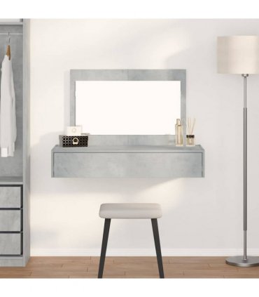vidaXL Dressing Table Grey 100 x 40 x 70 cm Engineered Wood — Colour: Concrete grey, Model: without led