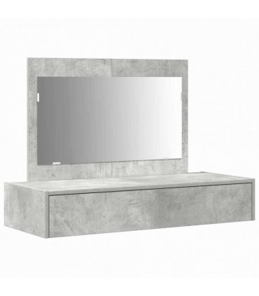 vidaXL Dressing Table Grey 100 x 40 x 70 cm Engineered Wood — Colour: Concrete grey, Model: without led