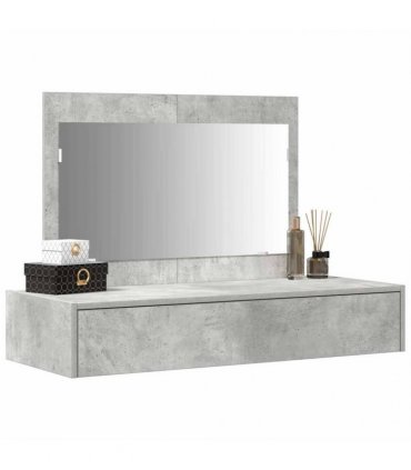 vidaXL Dressing Table Grey 100 x 40 x 70 cm Engineered Wood — Colour: Concrete grey, Model: without led