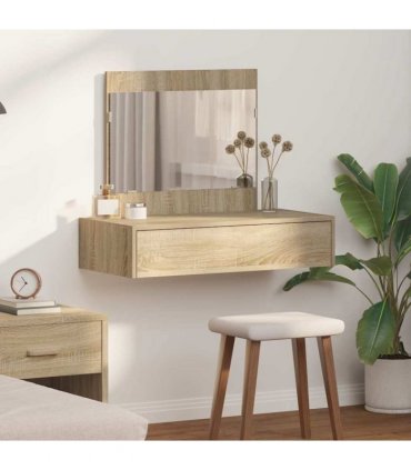 vidaXL Dressing Table Brown 83 x 40 x 70 cm Engineered Wood — Colour: Sonoma oak, Model: without led