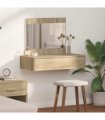 vidaXL Dressing Table Brown 83 x 40 x 70 cm Engineered Wood — Colour: Sonoma oak, Model: without led