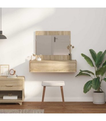 vidaXL Dressing Table Brown 83 x 40 x 70 cm Engineered Wood — Colour: Sonoma oak, Model: without led