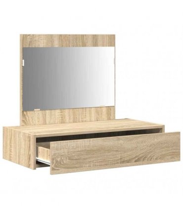 vidaXL Dressing Table Brown 83 x 40 x 70 cm Engineered Wood — Colour: Sonoma oak, Model: without led