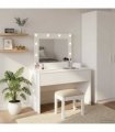 vidaXL Dressing Table White 83 x 40 x 70 cm Engineered Wood — Model: with led