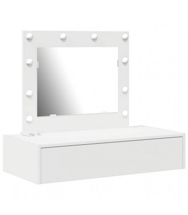 vidaXL Dressing Table White 83 x 40 x 70 cm Engineered Wood — Model: with led