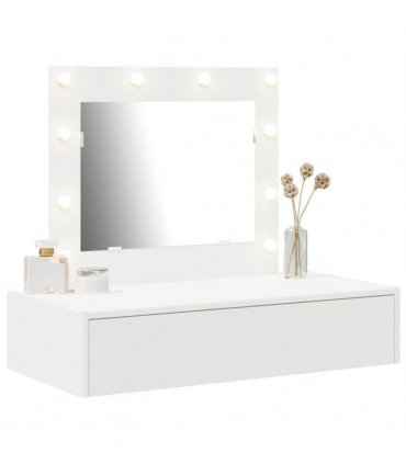 vidaXL Dressing Table White 83 x 40 x 70 cm Engineered Wood — Model: with led