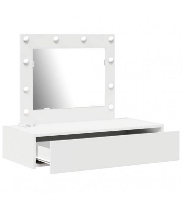 vidaXL Dressing Table White 83 x 40 x 70 cm Engineered Wood — Model: with led