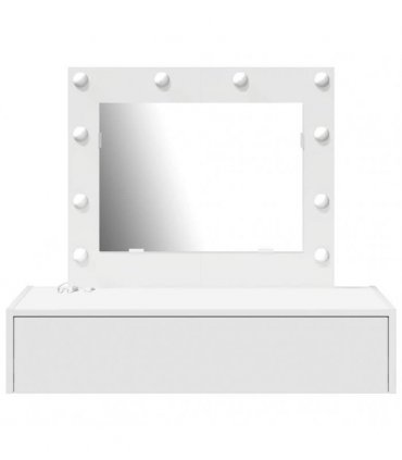 vidaXL Dressing Table White 83 x 40 x 70 cm Engineered Wood — Model: with led