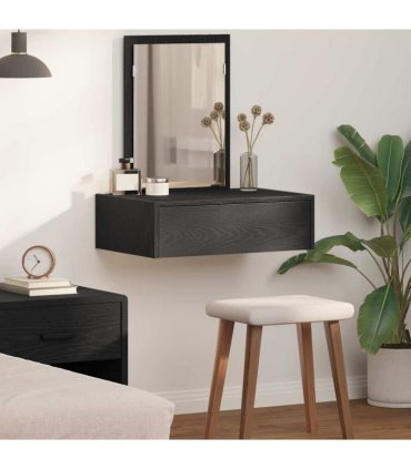 vidaXL Dressing Table Black 60 x 40 x 70 cm Engineered Wood — Colour: Black oak, Model: without led