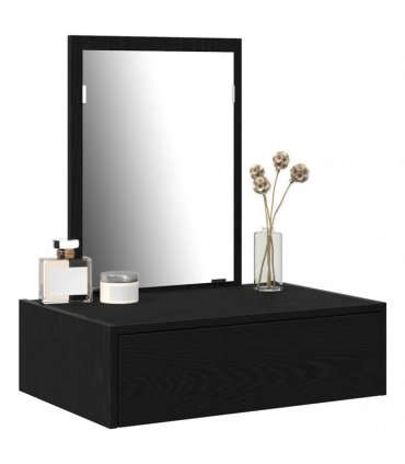 vidaXL Dressing Table Black 60 x 40 x 70 cm Engineered Wood — Colour: Black oak, Model: without led