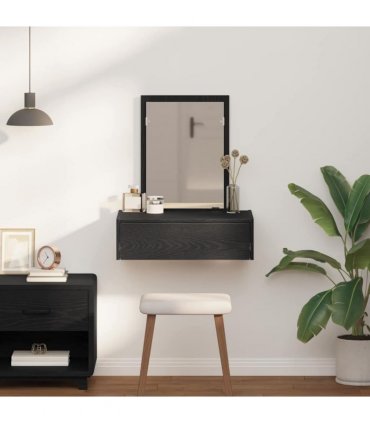 vidaXL Dressing Table Black 60 x 40 x 70 cm Engineered Wood — Colour: Black oak, Model: without led