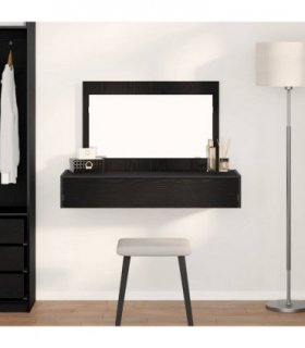 vidaXL Dressing Table Black 100 x 40 x 70 cm Engineered Wood — Colour: Black oak, Model: without led