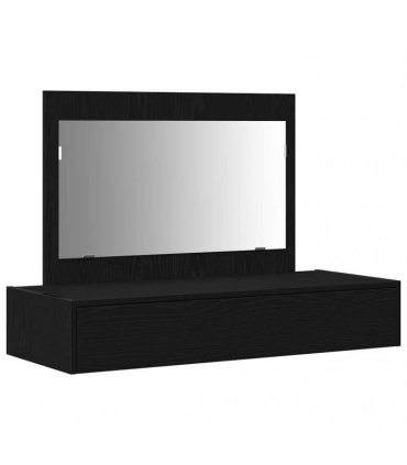 vidaXL Dressing Table Black 100 x 40 x 70 cm Engineered Wood — Colour: Black oak, Model: without led