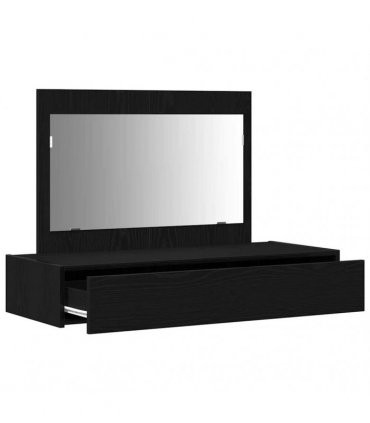 vidaXL Dressing Table Black 100 x 40 x 70 cm Engineered Wood — Colour: Black oak, Model: without led