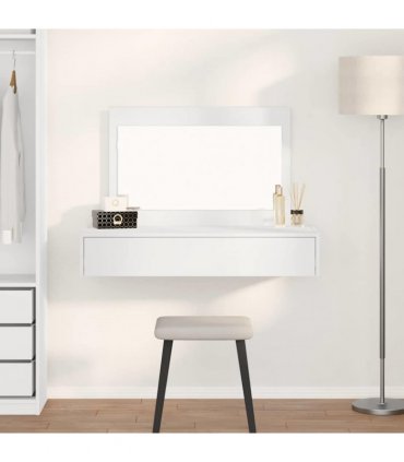vidaXL Dressing Table White 100 x 40 x 70 cm Engineered Wood — Model: without led