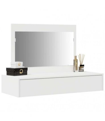 vidaXL Dressing Table White 100 x 40 x 70 cm Engineered Wood — Model: without led