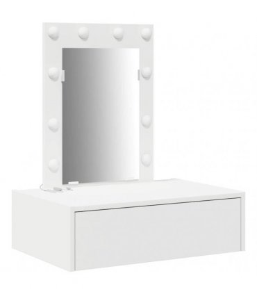 vidaXL Dressing Table White 60 x 40 x 70 cm Engineered Wood — Model: with led