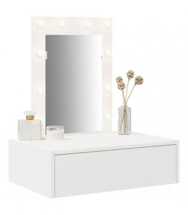vidaXL Dressing Table White 60 x 40 x 70 cm Engineered Wood — Model: with led