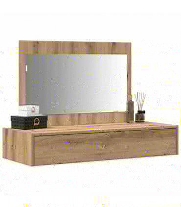 vidaXL Dressing Table Brown 100 x 40 x 70 cm Engineered Wood — Colour: Artisan oak, Model: without led