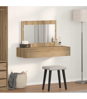 vidaXL Dressing Table Brown 100 x 40 x 70 cm Engineered Wood — Colour: Artisan oak, Model: without led
