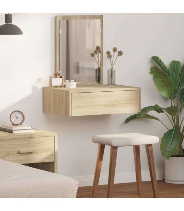 vidaXL Dressing Table Brown 60 x 40 x 70 cm Engineered Wood — Colour: Sonoma oak, Model: without led