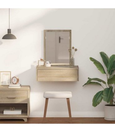 vidaXL Dressing Table Brown 60 x 40 x 70 cm Engineered Wood — Colour: Sonoma oak, Model: without led